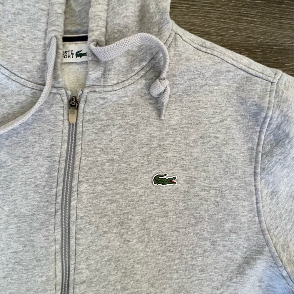 Lacoste Light Gray Zip-Up Sweatshirt - Picture 3 of 5